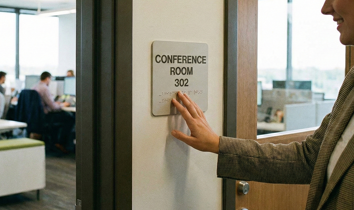 ADA compliant Braille signage for office spaces